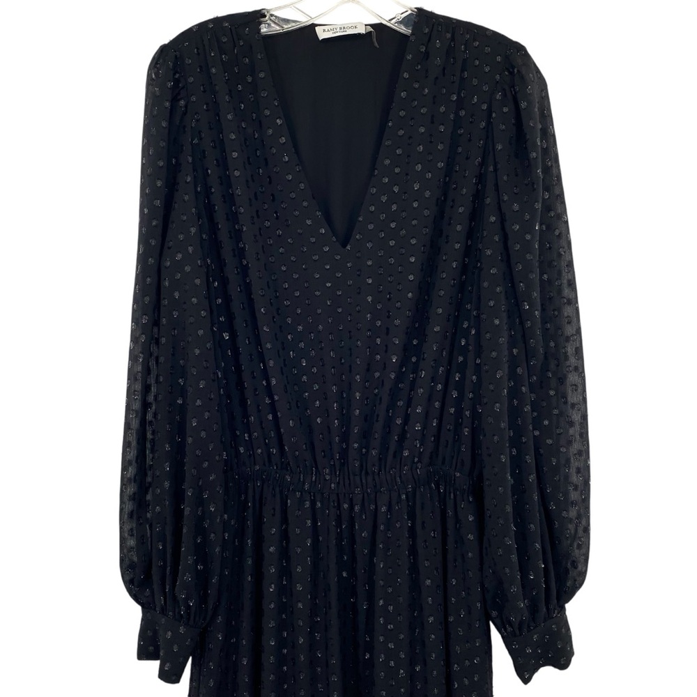 Ramy Brook Rora Clip Dot Metallic Black Maxi Dress - Picture 4 of 16